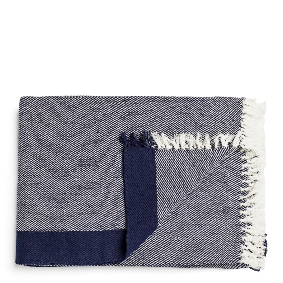 Daylesford Organic Borderline Blanket Navy