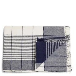 Daylesford Organic Checkmate Blanket Navy
