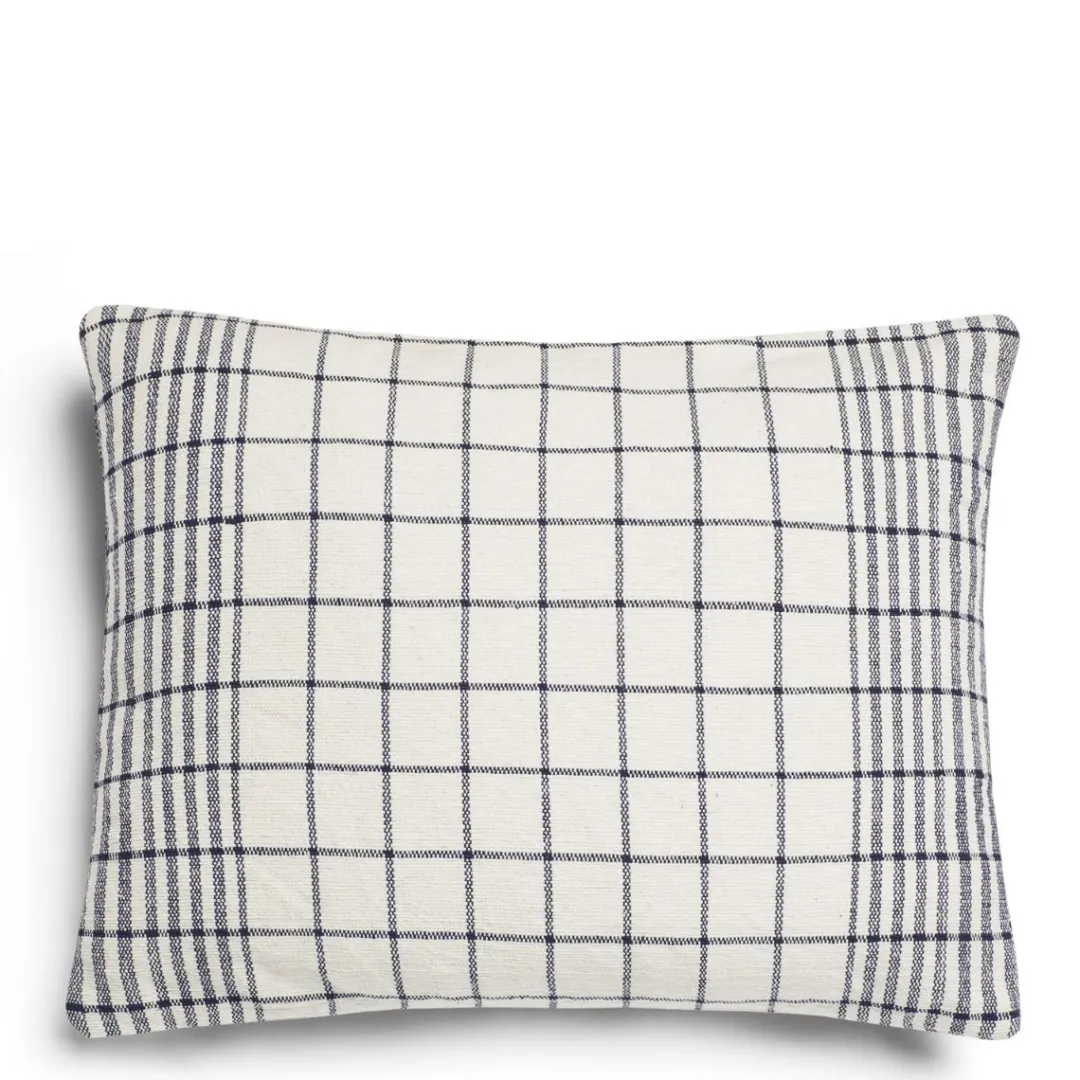 Daylesford Organic Checkmate Cushion Navy