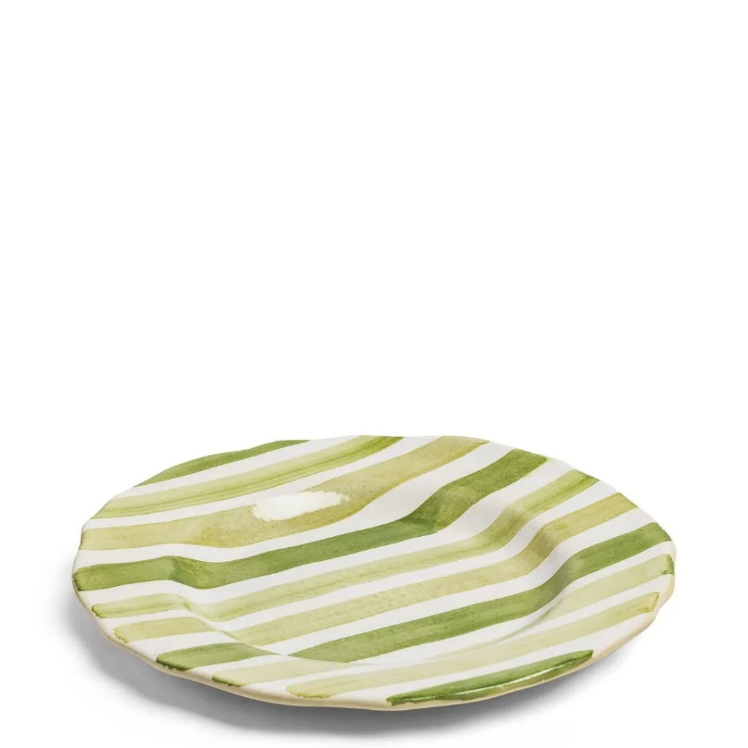 Daylesford Organic Circus Stripe Green Dinner Plate