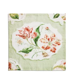 Daylesford Organic Daylesford x Colefax Quince Garden Napkin in Green With Tulips