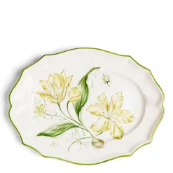 Daylesford Organic Daylesford x Colefax Quince Garden Serving Plate With Green Tulips