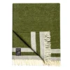 Daylesford Organic Elmstead Wool Throw Double Stripe Olive