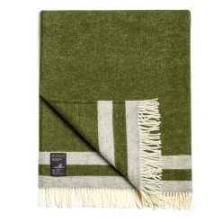 Daylesford Organic Elmstead Wool Throw Double Stripe Olive