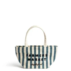 Daylesford Organic Farmers Market Stripe Mini Bag Blue