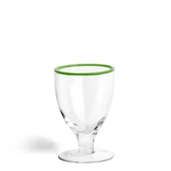Daylesford Organic Idbury Wine Glass Green Rim