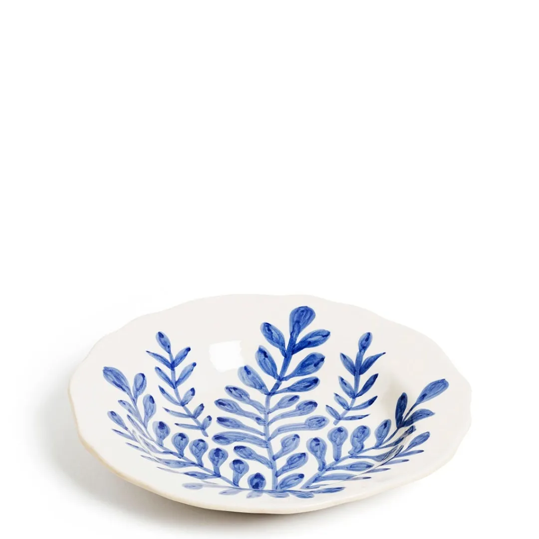 Daylesford Organic Leaf Shallow Bowl Blue