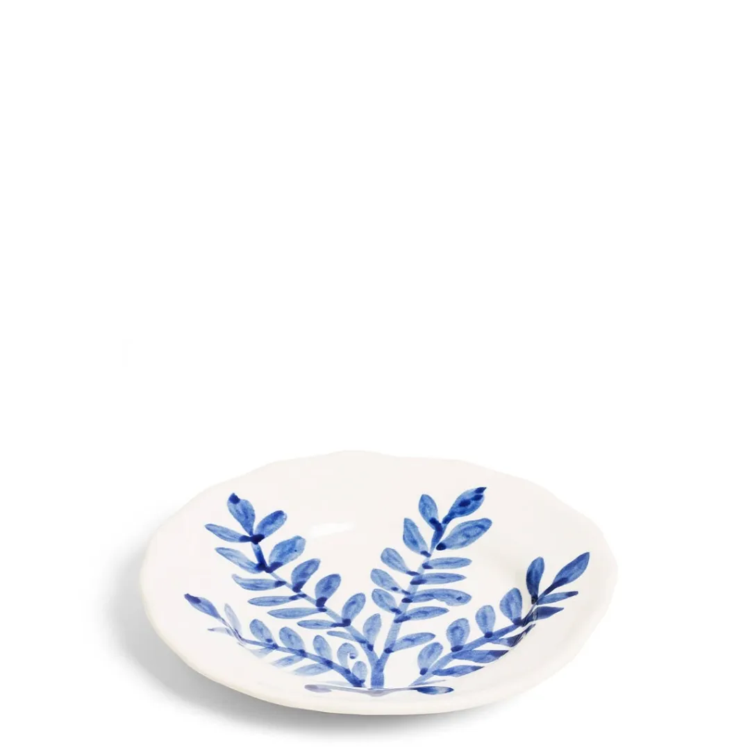 Daylesford Organic Leaf Side Plate Blue