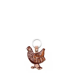 Daylesford Organic Leather Chicken Keyring