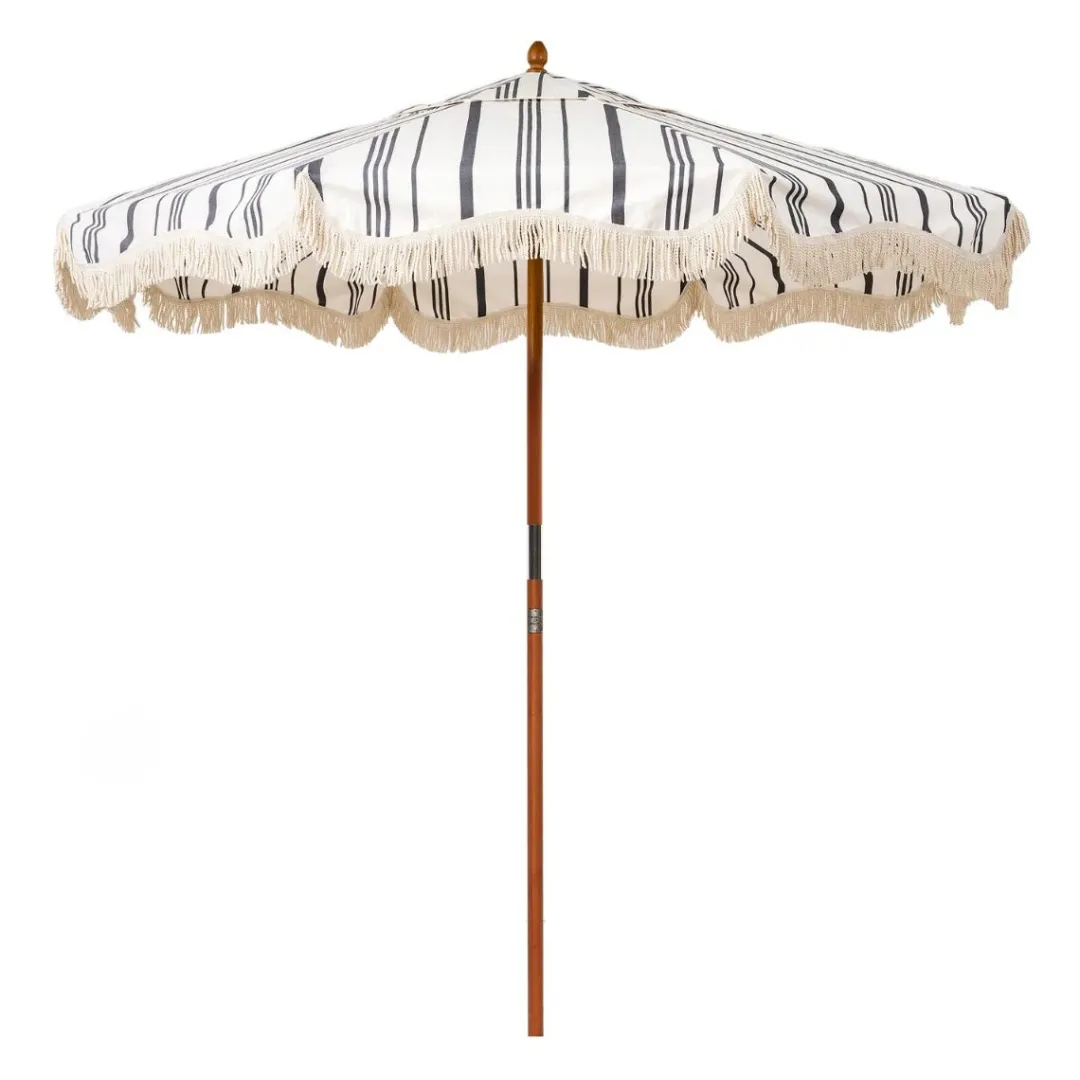 Daylesford Organic Market Umbrella Black Stripe
