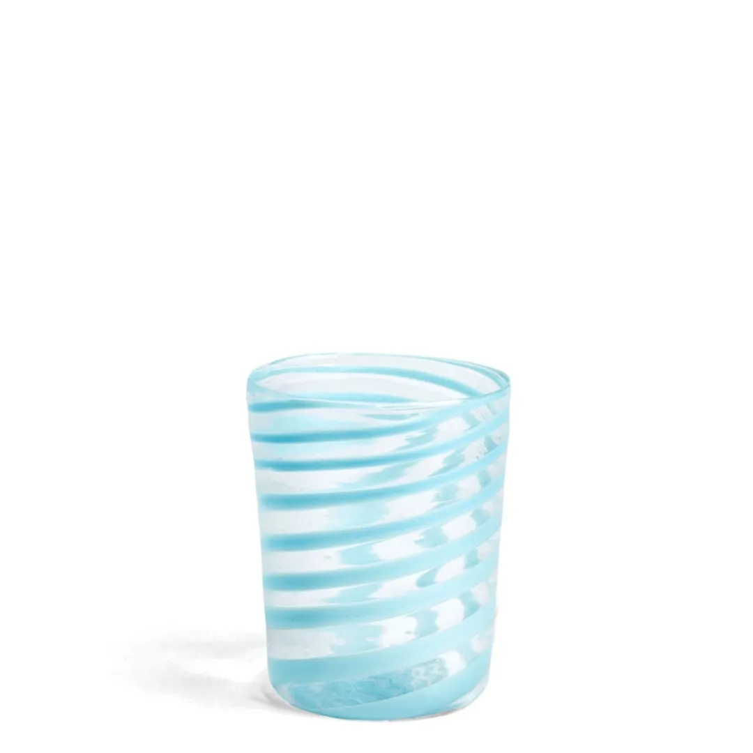 Daylesford Organic Murano Light Blue Spiral Stripe Glass