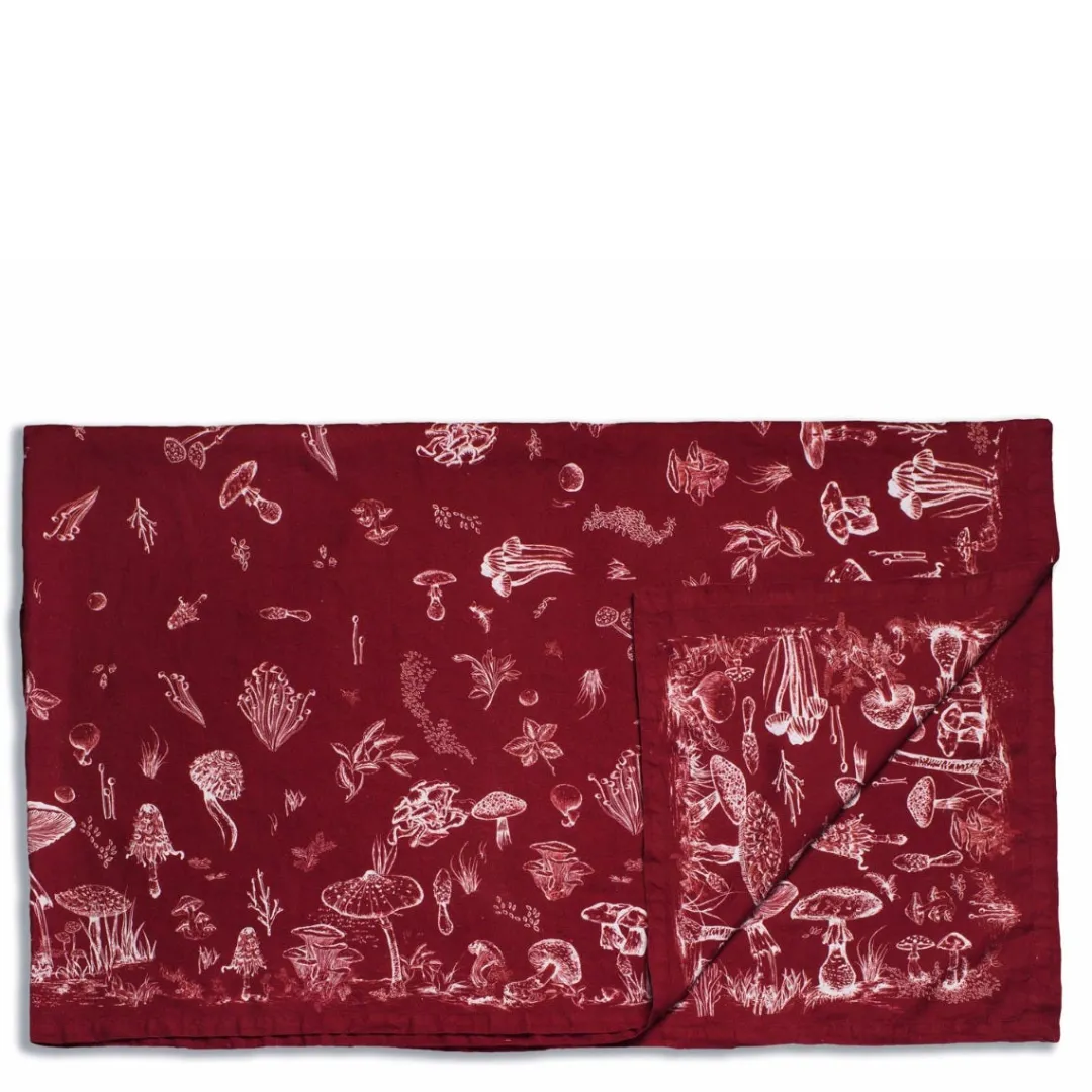 Daylesford Organic Mushroom Tablecloth Claret