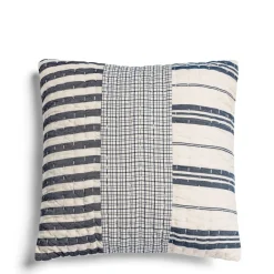 Daylesford Organic Patchwork Cushion Navy & White