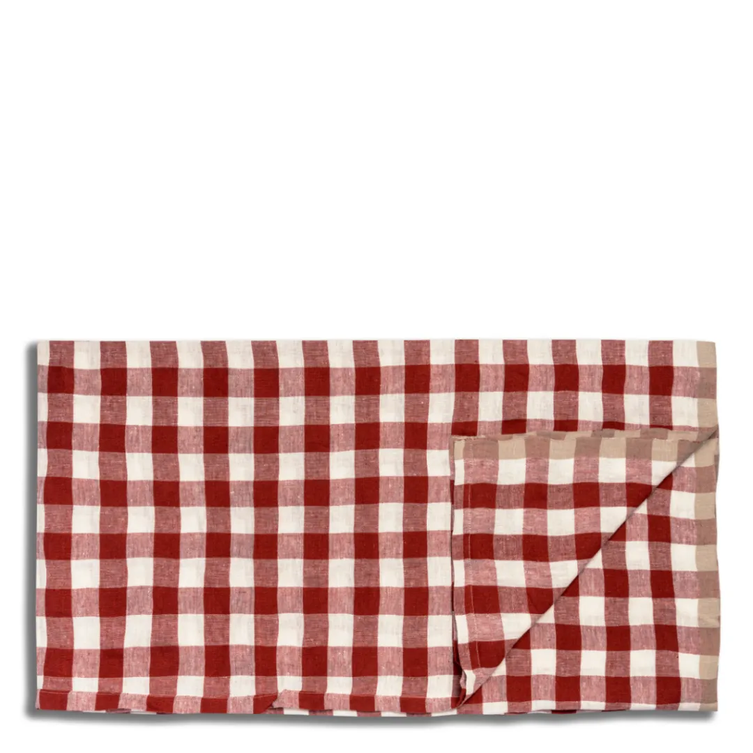 Daylesford Organic Portobello Gingham Tablecloth Red