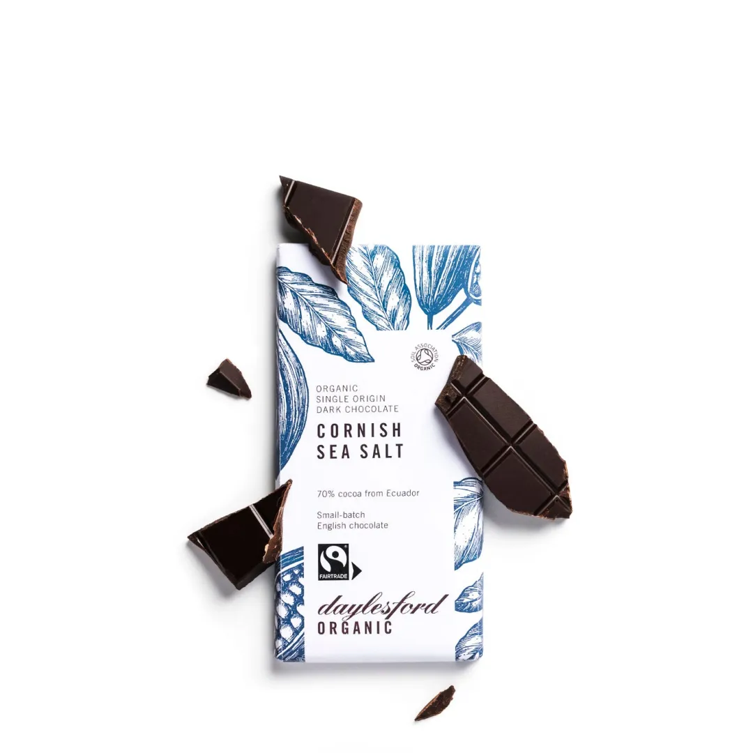 Daylesford Organic Single Origin Dark Chocolate Cornish Sea Salt Bar