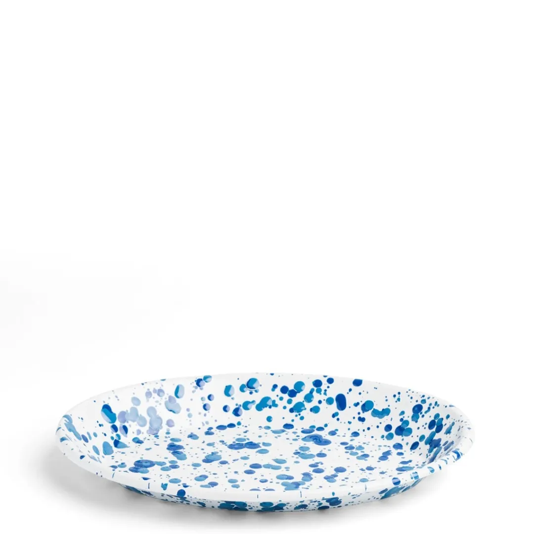 Daylesford Organic Splatter Oval Dish Blue Enamel