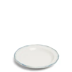 Daylesford Organic Vintage Side Plate Double Blue Border