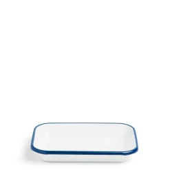 Daylesford Organic White & Blue Enamel Rectangle Dish Small