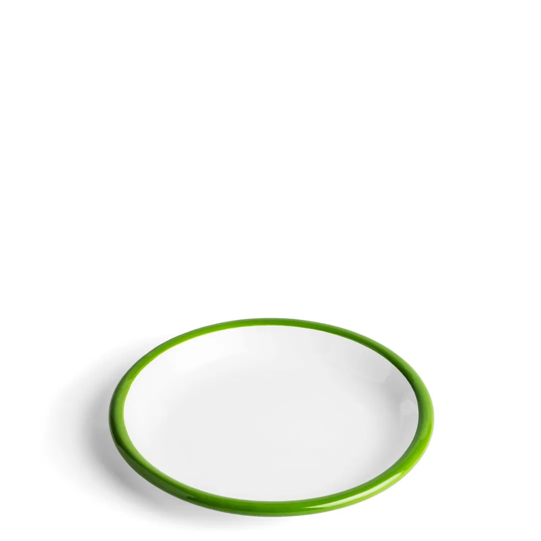 Daylesford Organic White & Green Enamel Plate 20cm