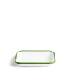 Daylesford Organic White & Green Enamel Rectangular Dish 21cm