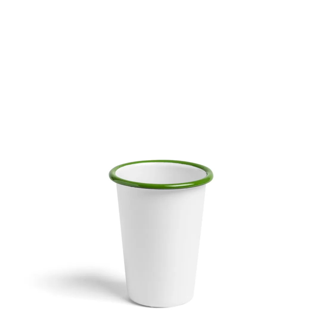Daylesford Organic White & Green Large Enamel Tumbler