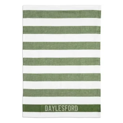 Daylesford Organic White & Green Stripe Tea Towel