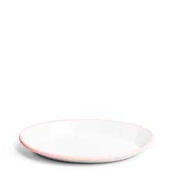 Daylesford Organic White & Pink Enamel Oval Plate